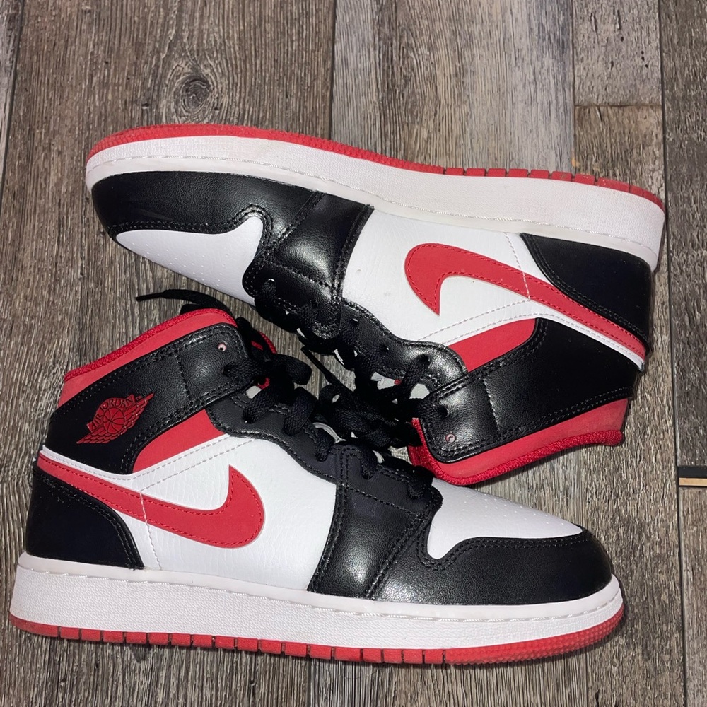 Jordan Black, Red, and White Sneakers